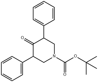 1-Piperidinecarboxylic acid, 4-oxo-3,5-diphenyl-, 1,1-dimethylethyl ester Structure