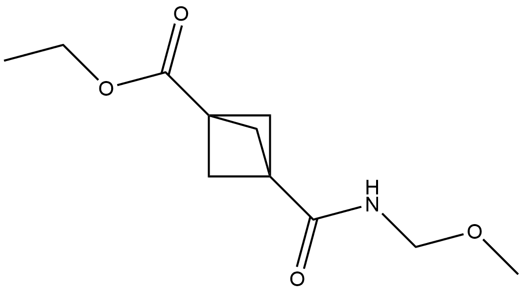 Bicyclo[1.1.1]pentane-1-carboxylic acid, 3-[(methoxymethylamino)carbonyl]-, ethyl ester Structure