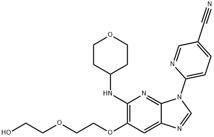 6-[6-[2-(2-Hydroxyethoxy)ethoxy]-5-[(tetrahydro-2H-pyran-4-yl)amino]-3H-imidazo[4,5-b]pyridin-3-yl]-3-pyridinecarbonitrile Structure