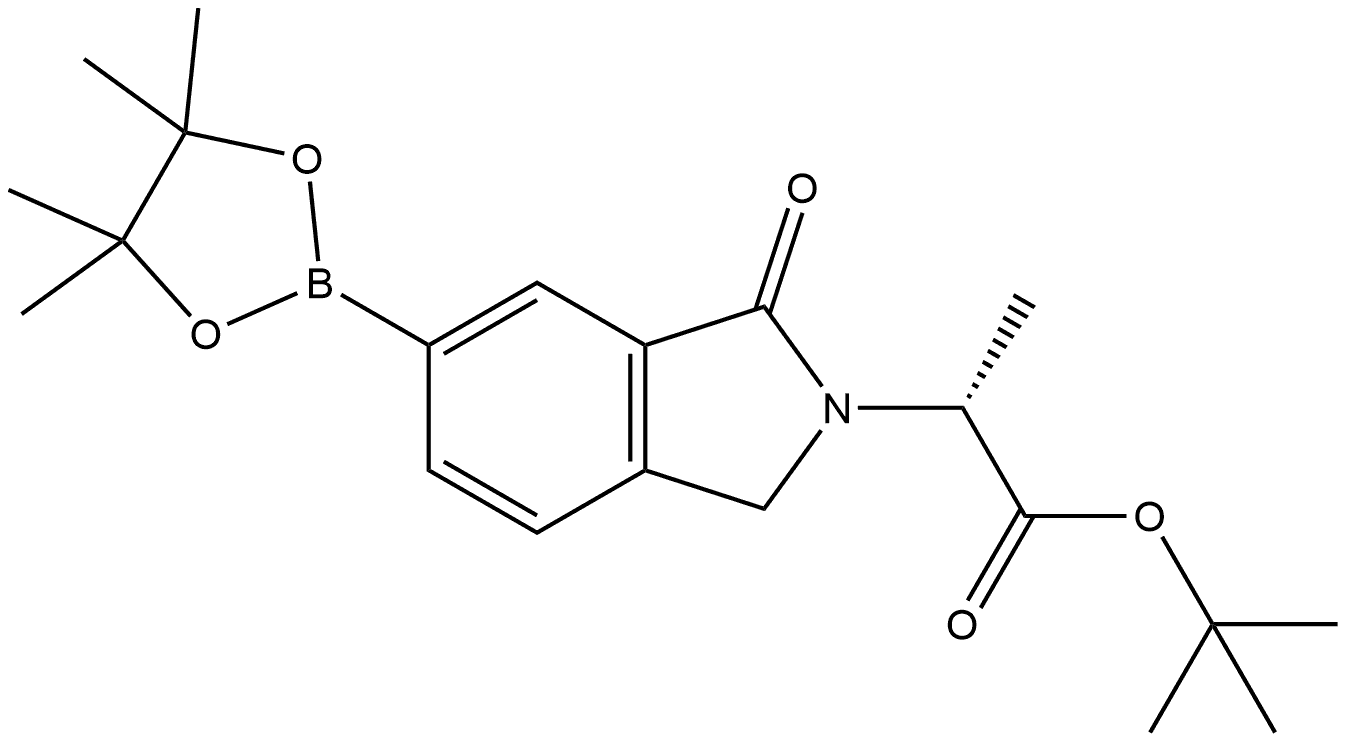 tert-butyl (R)-2-(1-oxo-6-(4,4,5,5-tetramethyl-1,3,2-dioxaborolan-2-yl)isoindolin-2-yl)propanoate 구조식 이미지