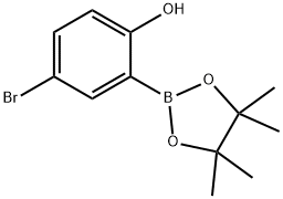 4-Bromo-2-(4,4,5,5-tetramethyl-1,3,2-dioxaborolan-2-yl)phenol 구조식 이미지