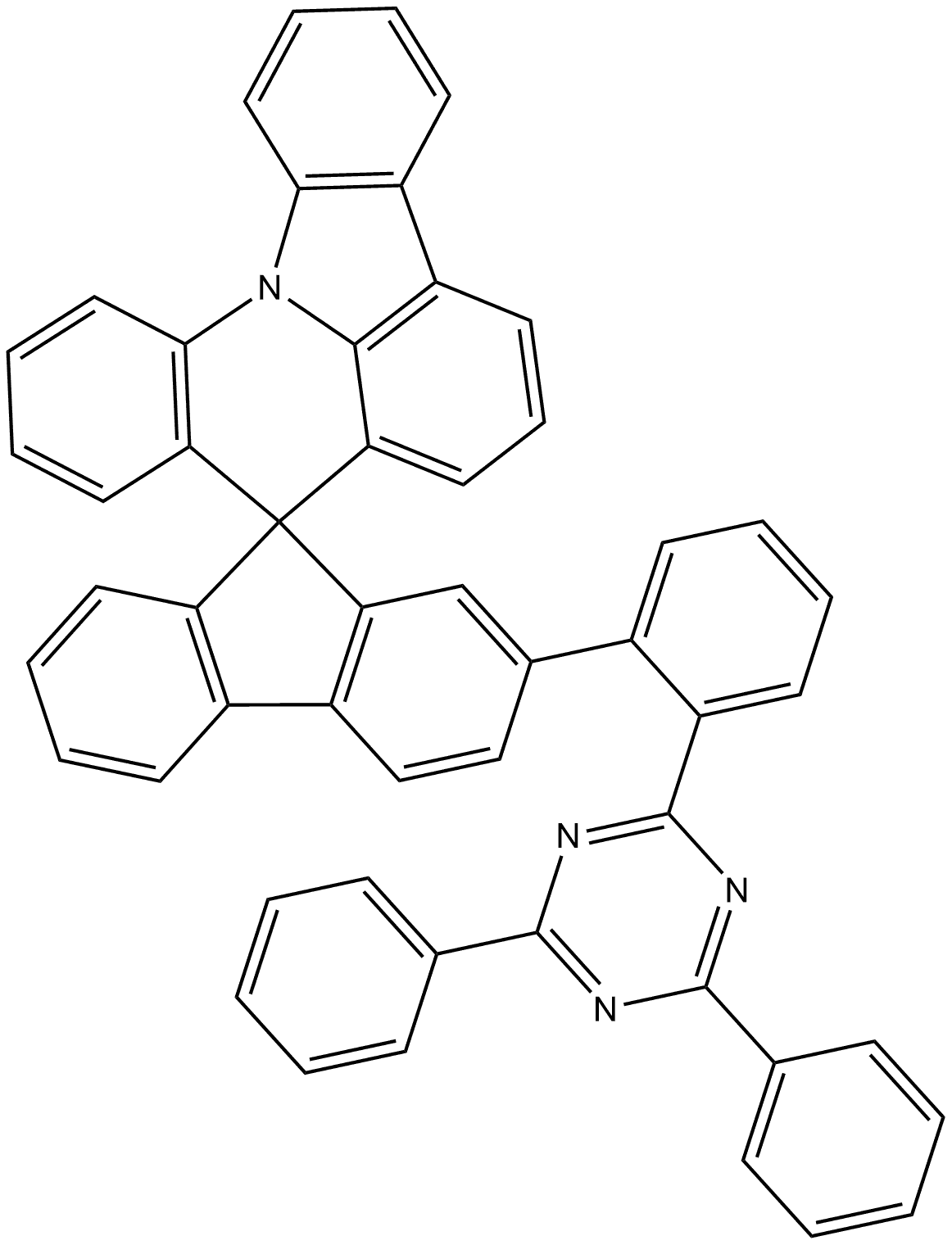 2-[2-(4,6-Diphenyl-1,3,5-triazin-2-yl)phenyl]spiro[9H-fluorene-9,8′-indolo[3,2,1-de]acridine] Structure