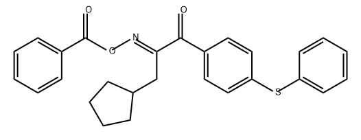 1,2-Propanedione, 3-cyclopentyl-1-[4-(phenylthio)phenyl]-, 2-(O-benzoyloxime), (2E)- Structure