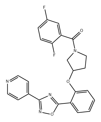 Methanone, (2,5-difluorophenyl)[3-[2-[3-(4-pyridinyl)-1,2,4-oxadiazol-5-yl]phenoxy]-1-pyrrolidinyl]- Structure