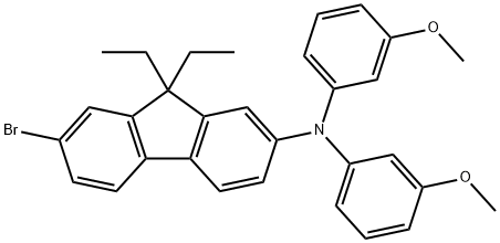 9H-Fluoren-2-amine, 7-bromo-9,9-diethyl-N,N-bis(3-methoxyphenyl)- Structure