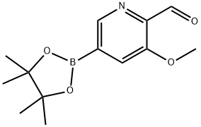 2-Pyridinecarboxaldehyde, 3-methoxy-5-(4,4,5,5-tetramethyl-1,3,2-dioxaborolan-2-yl)- 구조식 이미지