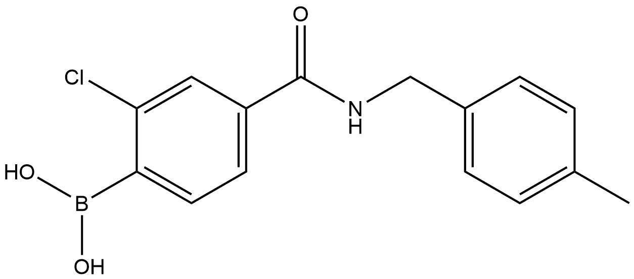 B-[2-Chloro-4-[[[(4-methylphenyl)methyl]amino]carbonyl]phenyl]boronic acid 구조식 이미지