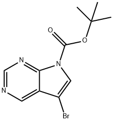 7H-Pyrrolo[2,3-d]pyrimidine-7-carboxylic acid, 5-bromo-, 1,1-dimethylethyl ester Structure