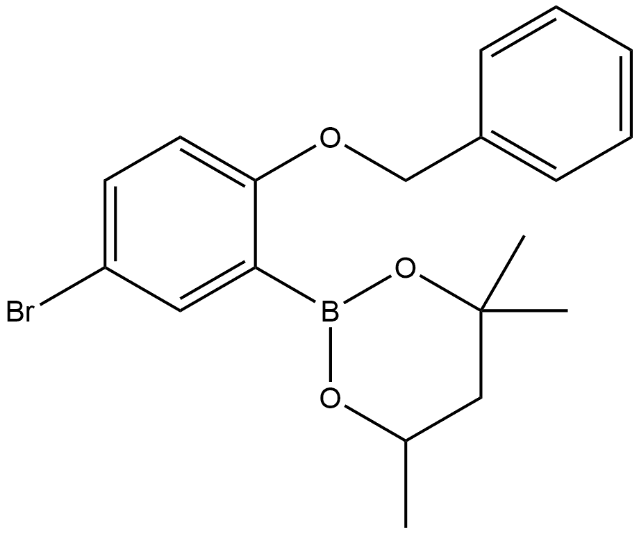 2-[5-Bromo-2-(phenylmethoxy)phenyl]-4,4,6-trimethyl-1,3,2-dioxaborinane Structure