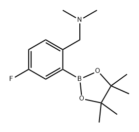 Benzenemethanamine, 4-fluoro-N,N-dimethyl-2-(4,4,5,5-tetramethyl-1,3,2-dioxaborolan-2-yl)- 구조식 이미지