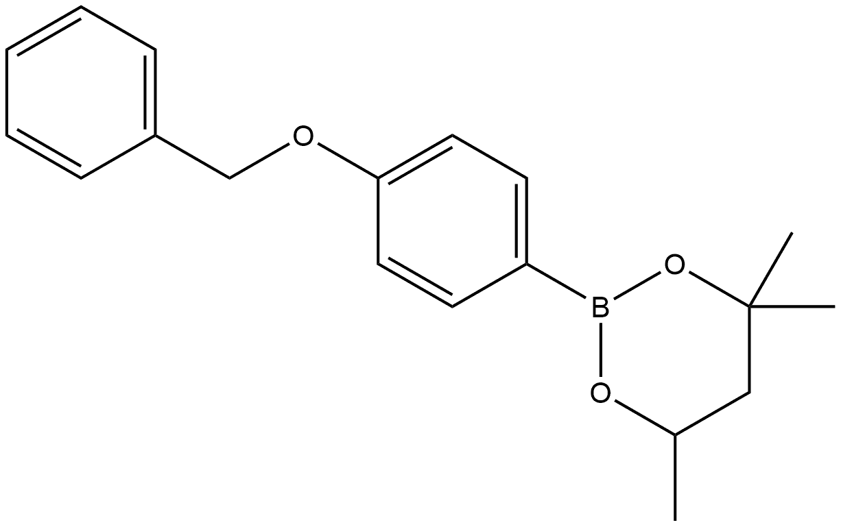 4,4,6-Trimethyl-2-[4-(phenylmethoxy)phenyl]-1,3,2-dioxaborinane Structure