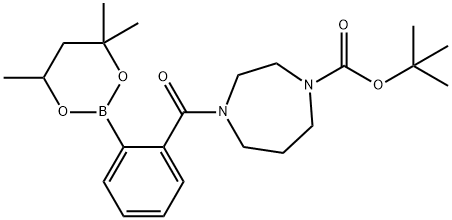 tert-Butyl 4-[2-(4,4,6-trimethyl-1,3,2-dioxaborinan-2-yl)benzoyl]-1,4-diazepane-1-carboxylate Structure