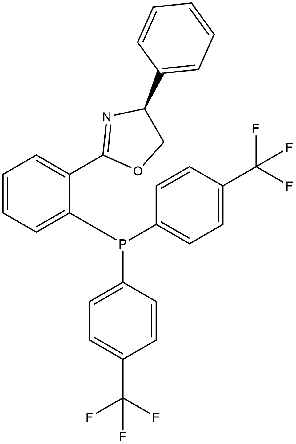 (4S)-2-[2-[Bis[4-(trifluoromethyl)phenyl]phosphino]phenyl]-4,5-dihydro-4-phenyloxazole Structure