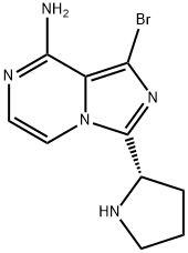 Imidazo[1,5-a]pyrazin-8-amine, 1-bromo-3-(2S)-2-pyrrolidinyl- Structure