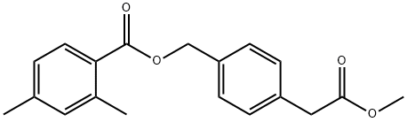 Benzeneacetic acid, 4-[[(2,4-dimethylbenzoyl)oxy]methyl]-, methyl ester Structure