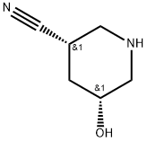 3-Piperidinecarbonitrile, 5-hydroxy-, (3S,5R)- Structure