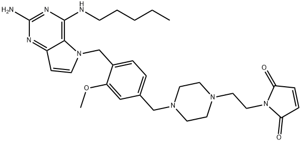 1-[2-[4-[[4-[[2-Amino-4-(pentylamino)-5H-pyrrolo[3,2-d]pyrimidin-5-yl]methyl]-3-methoxyphenyl]methyl]-1-piperazinyl]ethyl]-1H-pyrrole-2,5-dione Structure