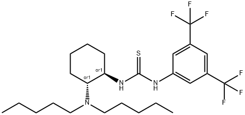 Thiourea, N-[3,5-bis(trifluoromethyl)phenyl]-N'-[(1R,2R)-2-(dipentylamino)cyclohexyl]-, rel- Structure