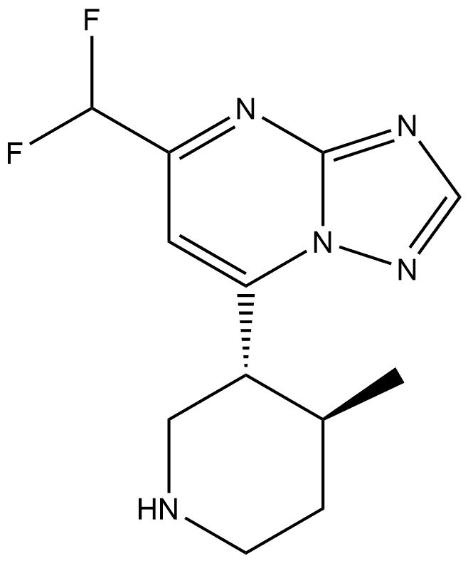 5-(difluoromethyl)-7-[(3R,4S)-4-methyl-3-piperidyl]-[1,2,4]triazolo[1,5-a]pyrimidine Structure