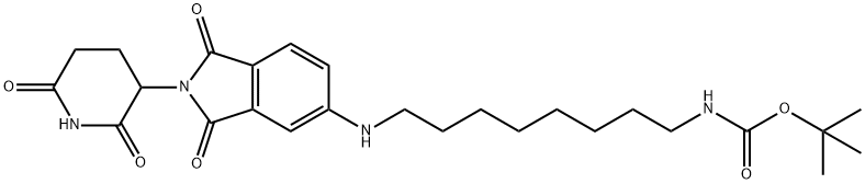 Carbamic acid, N-[8-[[2-(2,6-dioxo-3-piperidinyl)-2,3-dihydro-1,3-dioxo-1H-isoindol-5-yl]amino]octyl]-, 1,1-dimethylethyl ester Structure