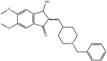 1H-Inden-1-one, 2,3-dihydro-3-hydroxy-5,6-dimethoxy-2-[[1-(phenylmethyl)-4-piperidinyl]methylene]- Structure