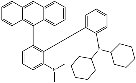 6-(9-Anthracenyl)-2'-(dicyclohexylphosphino)-N,N-dimethyl[1,1'-biphenyl]-2-amine Structure