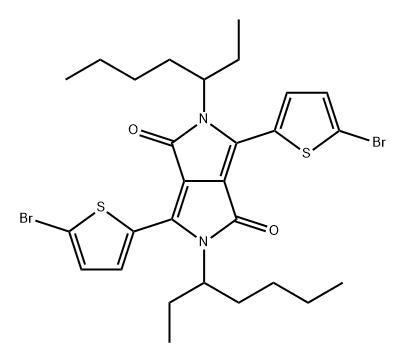 Pyrrolo[3,4-c]pyrrole-1,4-dione, 3,6-bis(5-bromo-2-thienyl)-2,5-bis(1-ethylpentyl)-2,5-dihydro- Structure