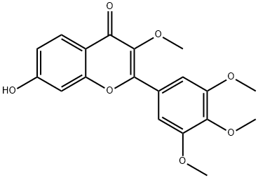 4H-1-Benzopyran-4-one, 7-hydroxy-3-methoxy-2-(3,4,5-trimethoxyphenyl)- 구조식 이미지