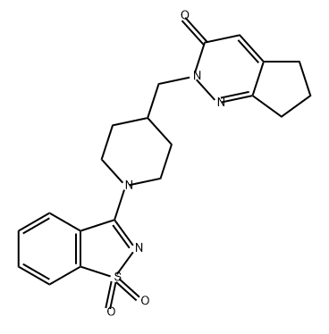 3H-Cyclopenta[c]pyridazin-3-one, 2-[[1-(1,1-dioxido-1,2-benzisothiazol-3-yl)-4-piperidinyl]methyl]-2,5,6,7-tetrahydro- Structure