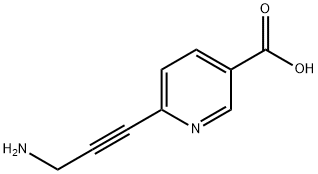 3-Pyridinecarboxylic acid, 6-(3-amino-1-propyn-1-yl)- Structure