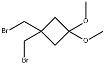 Cyclobutane, 1,1-bis(bromomethyl)-3,3-dimethoxy- Structure