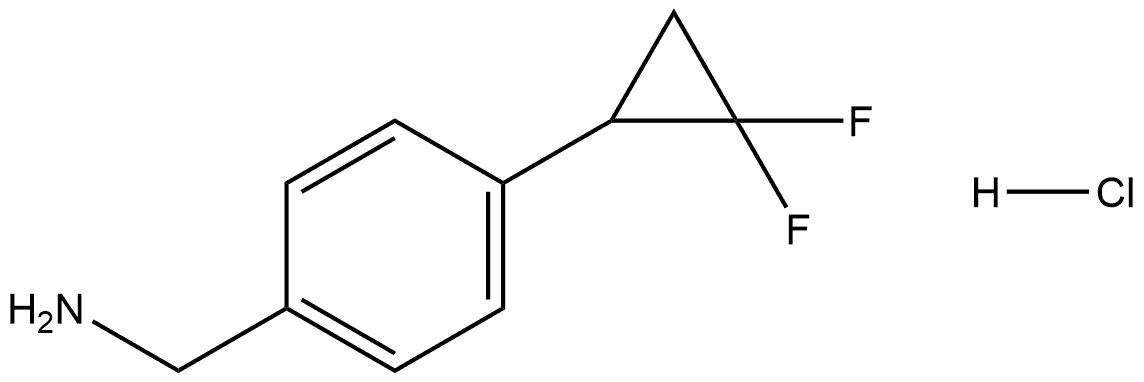 Benzenemethanamine, 4-(2,2-difluorocyclopropyl)-, hydrochloride (1:1) Structure