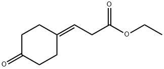 Propanoic acid, 3-(4-oxocyclohexylidene)-, ethyl ester 구조식 이미지