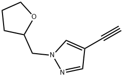 1H-Pyrazole, 4-ethynyl-1-[(tetrahydro-2-furanyl)methyl]- Structure