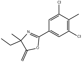 Oxazole, 2-(3,5-dichloro-4-methylphenyl)-4-ethyl-4,5-dihydro-4-methyl-5-methylene- 구조식 이미지