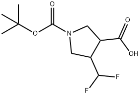 1,3-Pyrrolidinedicarboxylic acid, 4-(difluoromethyl)-, 1-(1,1-dimethylethyl) ester Structure