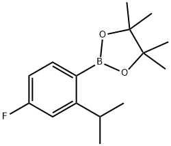 2-[4-fluoro-2-(propan-2-yl)phenyl]-4,4,5,5-tetramet
hyl-1,3,2-dioxaborolane Structure