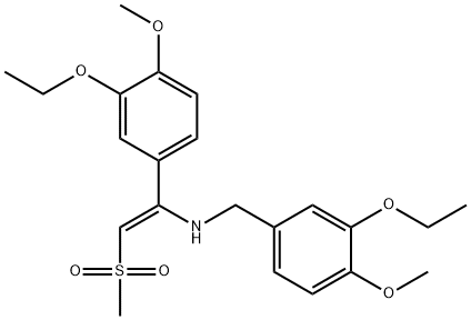 Benzenemethanamine, 3-ethoxy-N-[(1Z)-1-(3-ethoxy-4-methoxyphenyl)-2-(methylsulfonyl)ethenyl]-4-methoxy- Structure