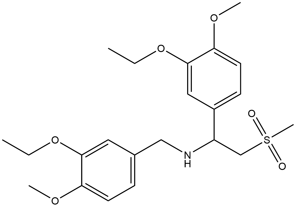 Benzenemethanamine, 3-ethoxy-N-[(3-ethoxy-4-methoxyphenyl)methyl]-4-methoxy-α-[(methylsulfonyl)methyl]- Structure