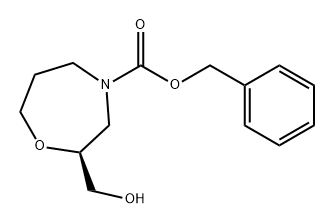 1,4-Oxazepine-4(5H)-carboxylic acid, tetrahydro-2-(hydroxymethyl)-, phenylmethyl ester, (2S)- 구조식 이미지