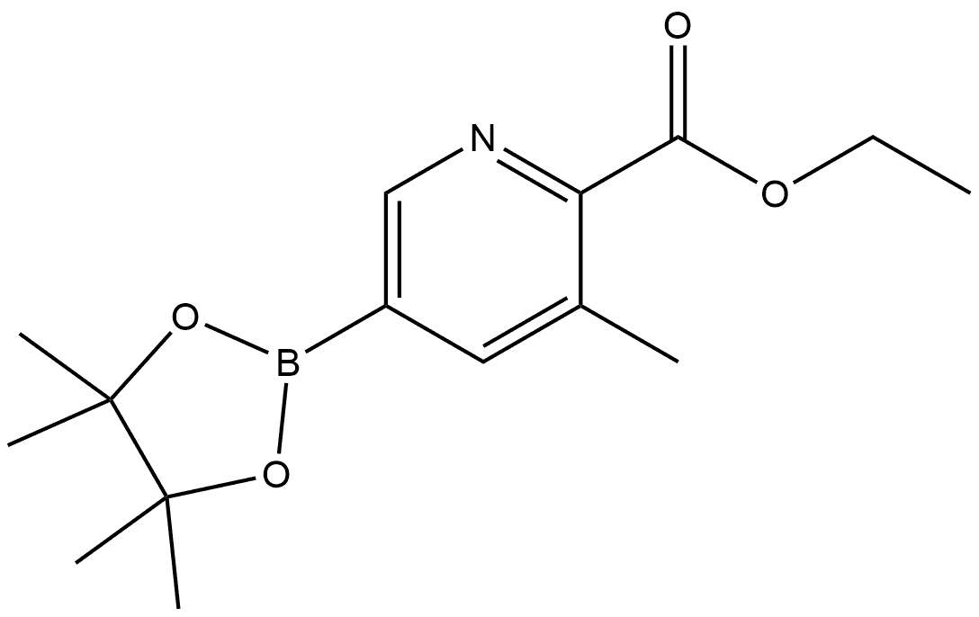 Ethyl 3-methyl-5-(4,4,5,5-tetramethyl-1,3,2-dioxaborolan-2-yl)-2-pyridinecarb... Structure