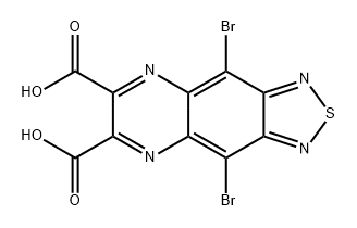 [1,2,5]Thiadiazolo[3,4-g]quinoxaline-6,7-dicarboxylic acid, 4,9-dibromo- Structure