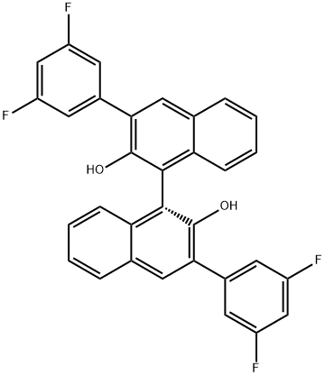 [1,1'-Binaphthalene]-2,2'-diol, 3,3'-bis(3,5-difluorophenyl)-, (1R)- Structure