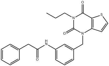 Benzeneacetamide, N-[3-[(3,4-dihydro-2,4-dioxo-3-propylthieno[3,2-d]pyrimidin-1(2H)-yl)methyl]phenyl]- Structure