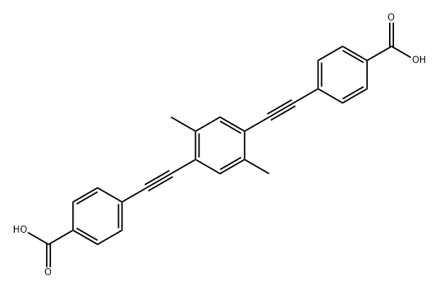 Benzoic acid, 4,4'-[(2,5-dimethyl-1,4-phenylene)di-2,1-ethynediyl]bis- Structure