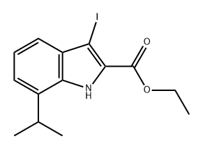 1H-Indole-2-carboxylic acid, 3-iodo-7-(1-methylethyl)-, ethyl ester 구조식 이미지