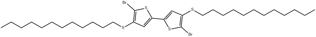 5,5'-dibromo-4,4'-bis(dodecylthio)-2,2'-bithiophene 구조식 이미지