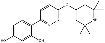 1,3-Benzenediol, 4-[6-[(2,2,6,6-tetramethyl-4-piperidinyl)oxy]-3-pyridazinyl]- Structure