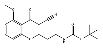 Carbamic acid, N-[3-[2-(2-cyanoacetyl)-3-methoxyphenoxy]propyl]-, 1,1-dimethylethyl ester Structure