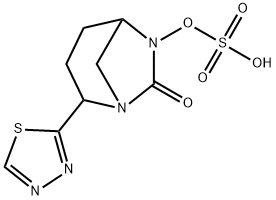 Sulfuric acid, mono[7-oxo-2-(1,3,4-thiadiazol2-yl)-1,6-diazabicyclo[3.2.1]oct-6-yl] ester Structure